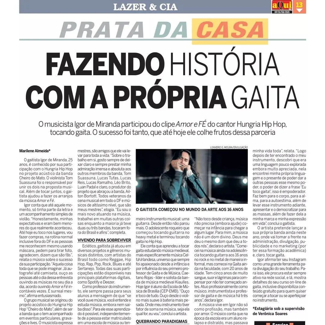 Registro editorial da carreira de Igor Canêdo