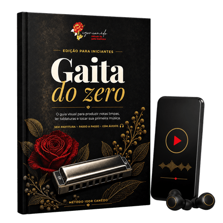 Mockup do e-book Gaita do Zero com áudios