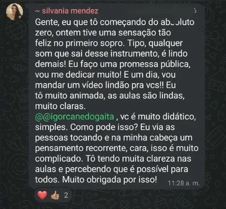 Mensagem sobre aulas possíveis para todos