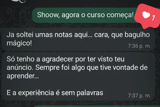 Mensagem sobre uma experiência difícil de descrever em palavras